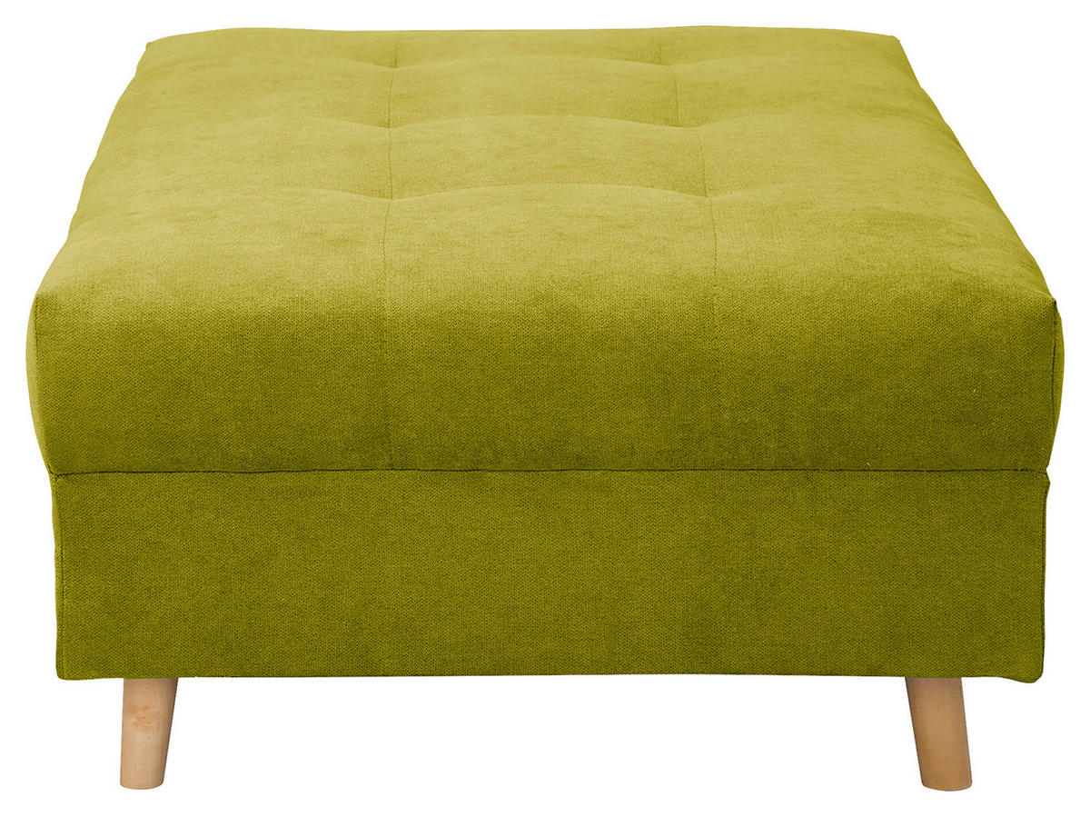 ECKSOFA inkl. Hocker Ariella Hellgrün Mikrofaser  - Naturfarben/Hellgrün, Design, Holz/Textil (161/231cm) - Livetastic