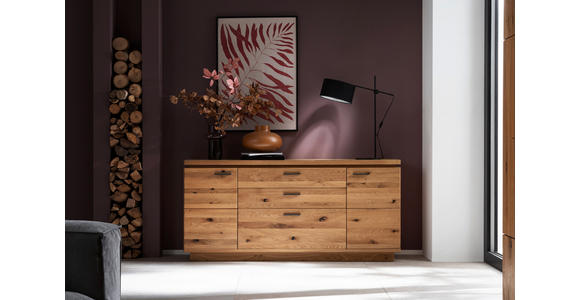 SIDEBOARD Eichefarben  180/84/44 cm  - Eichefarben/Anthrazit, Natur, Holz/Holzwerkstoff (180/84/44cm) - Linea Natura