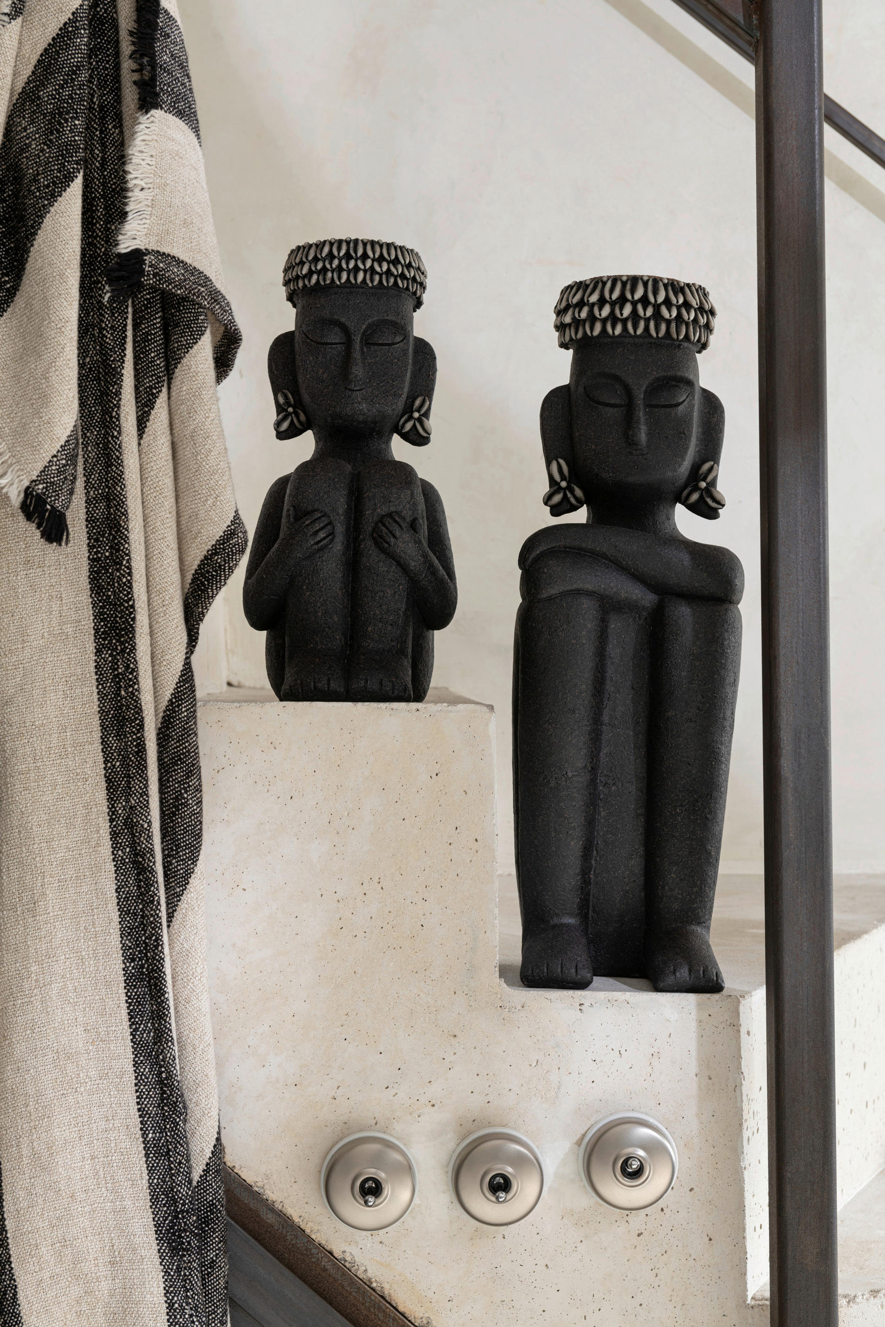 SKULPTUR - Schwarz, Basics, Kunststoff/Stein (17/14,5/33,5cm)