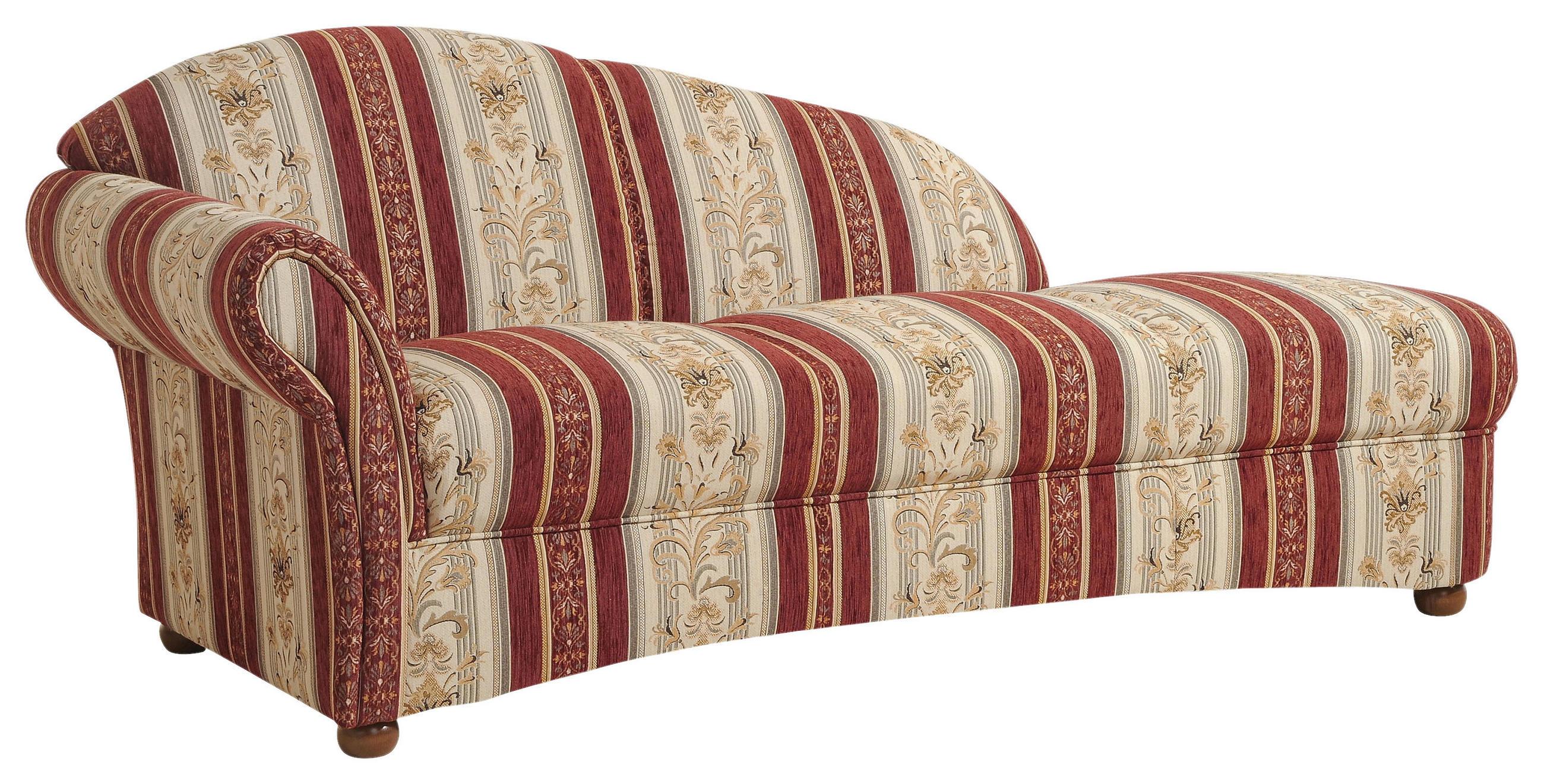RÉCAMIERE Chenille Rot, Beige  - Beige/Rot, Design, Holz/Textil (191/83/81cm) - Max Winzer