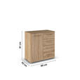 KOMMODE  in 80/81/42 cm  - Silberfarben/Sonoma Eiche, Design, Holzwerkstoff/Kunststoff (80/81/42cm) - Novel