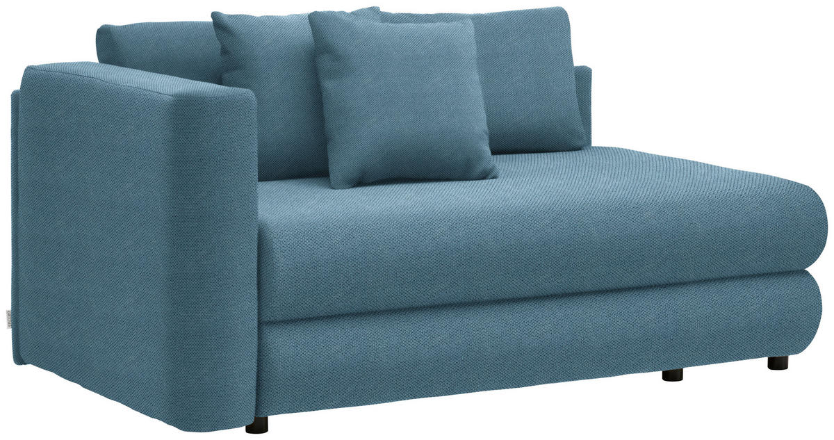 RÉCAMIERE in Flachgewebe Blau  - Blau/Schwarz, Design, Kunststoff/Textil (171/71-88/93cm) - Cantus