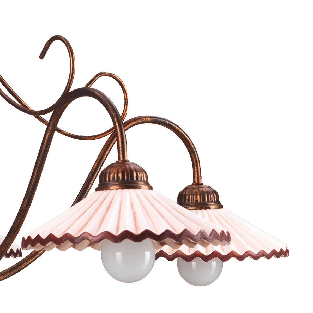 KRONLEUCHTER 85/110 cm   - Bernsteinfarben, KONVENTIONELL, Keramik/Metall (85/110cm)