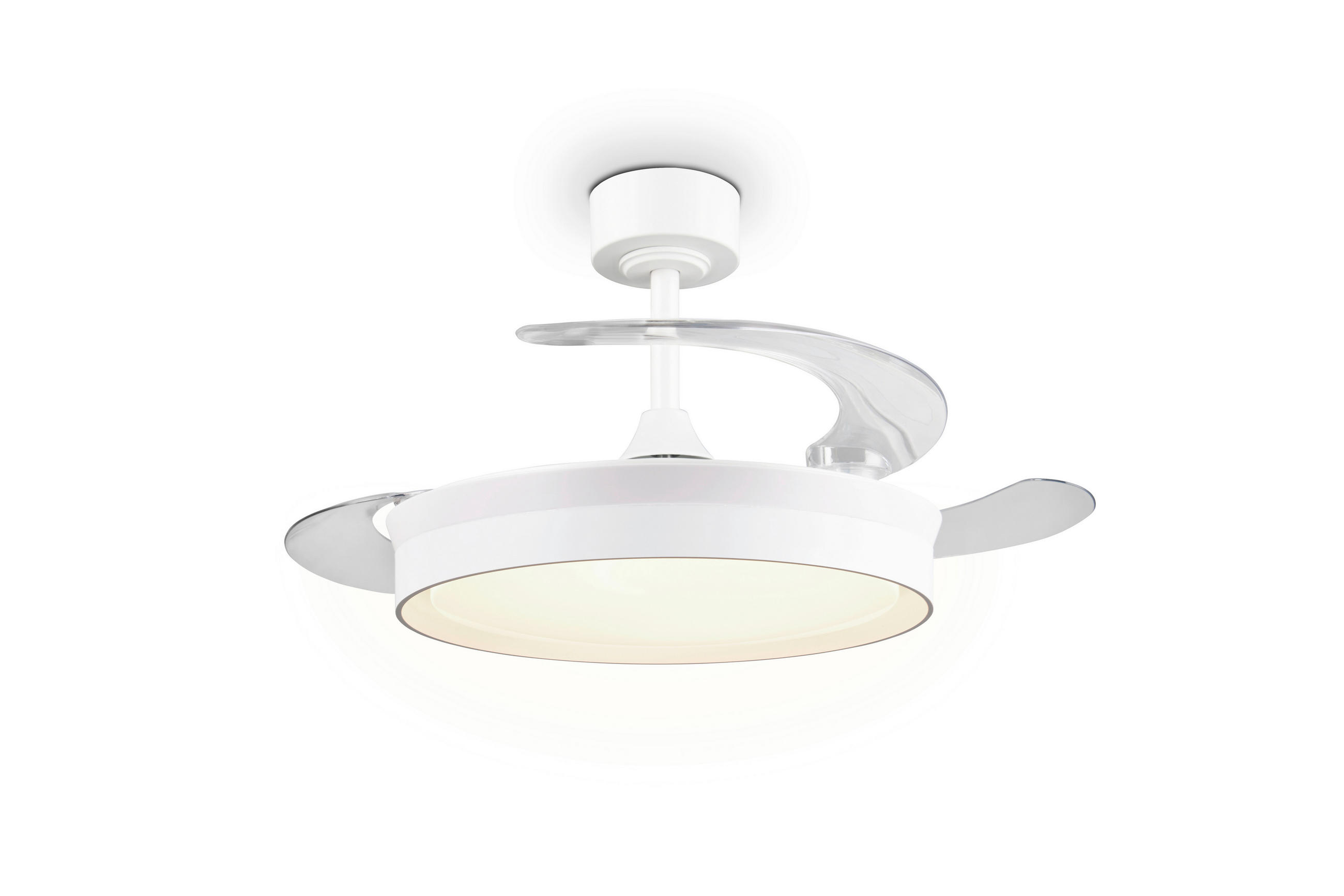 DECKENVENTILATOR - Klar/Weiß, Design, Kunststoff/Metall (46/39cm)
