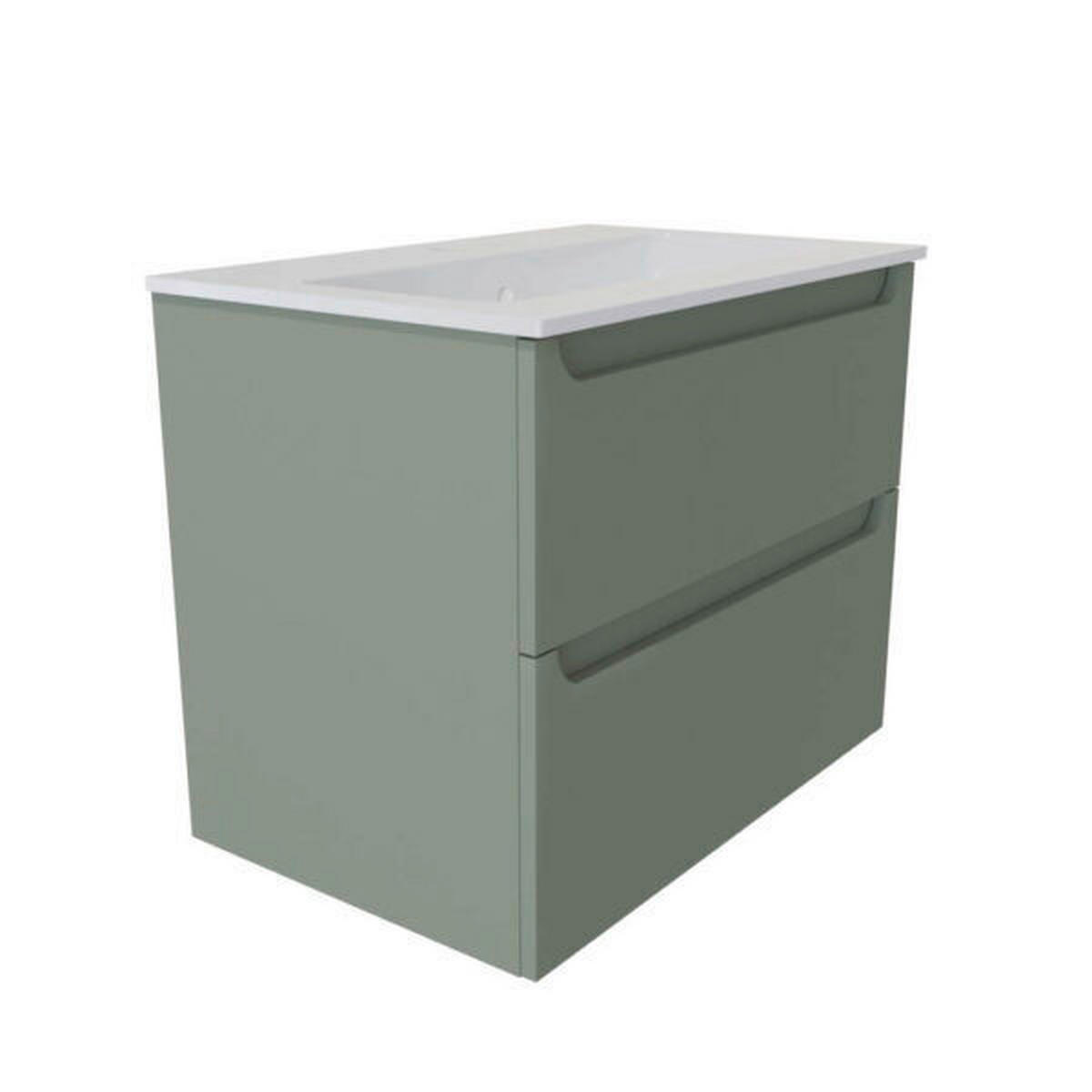 KOMBI UMIVAONIK  maslinasto zelena  - bijela/maslinasto zelena, Basics, drvni materijal/keramika (81/46,5/58cm)