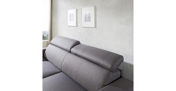 SCHLAFSOFA Webstoff Dunkelgrau - Wengefarben/Dunkelgrau, Design, Holz/Textil (222/83/104cm) - Novel