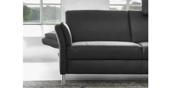 2,5-SITZER in Leder Anthrazit - Anthrazit/Alufarben, Design, Leder/Metall (164/82/99cm) - Dieter Knoll