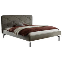 POLSTERBETT 140/200 cm,  in Dunkelgrün, gepolstertes Kopfteil,  - Dunkelgrün/Anthrazit, Design, Textil/Metall (140/200cm) - Hasena