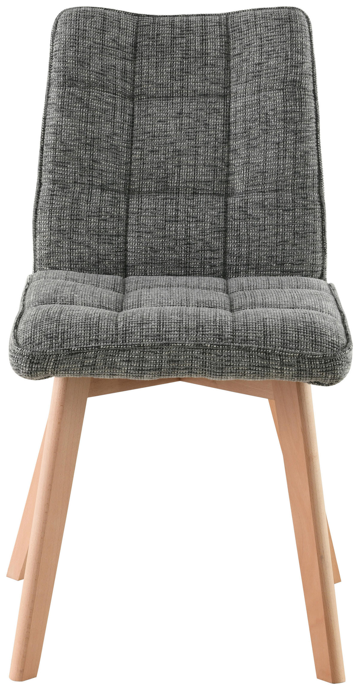 STUHL Leinenoptik Grau Buche, Pappel massiv, Sperrholz  - Eichefarben/Grau, LIFESTYLE, Holz/Textil (45/88/62cm) - Livetastic