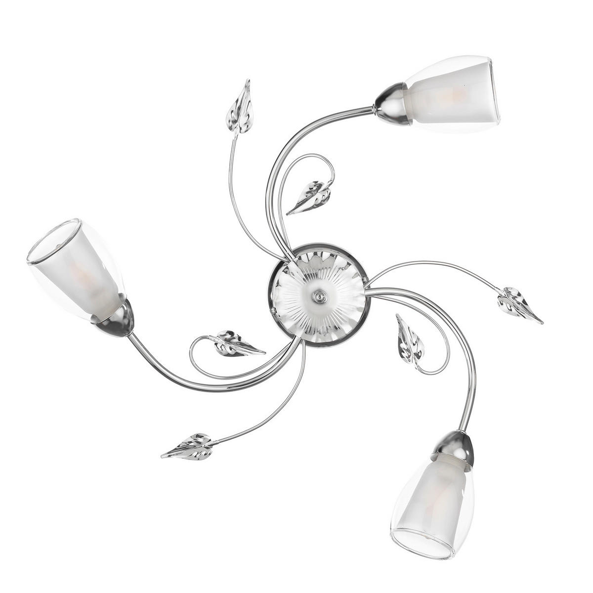 STROPNÍ SVÍTIDLO, 50/20 cm  - barvy chromu, Konvenční, kov/sklo (50/20cm)