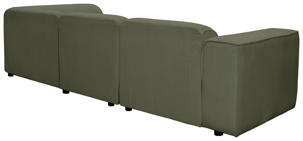 ECKSOFA ANTHONY Grün Cord  - Schwarz/Grün, Design, Kunststoff/Textil (275/163cm) - MID.YOU