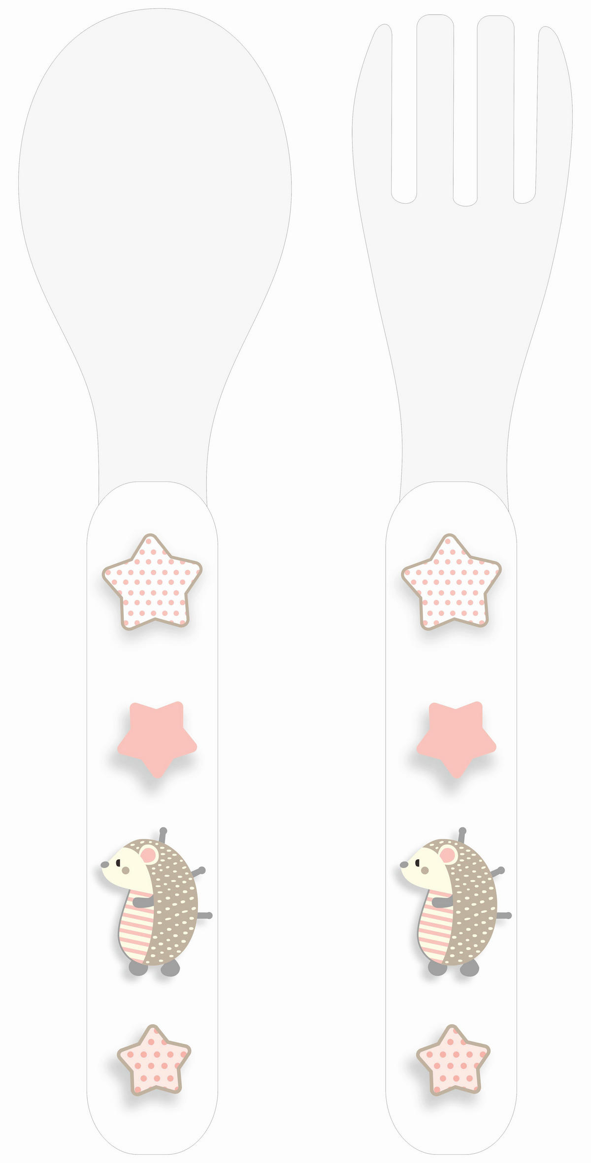 BARNBESTICK 2 delar  - vit/rosa, Trend, plast (13.5cm) - My Baby Lou