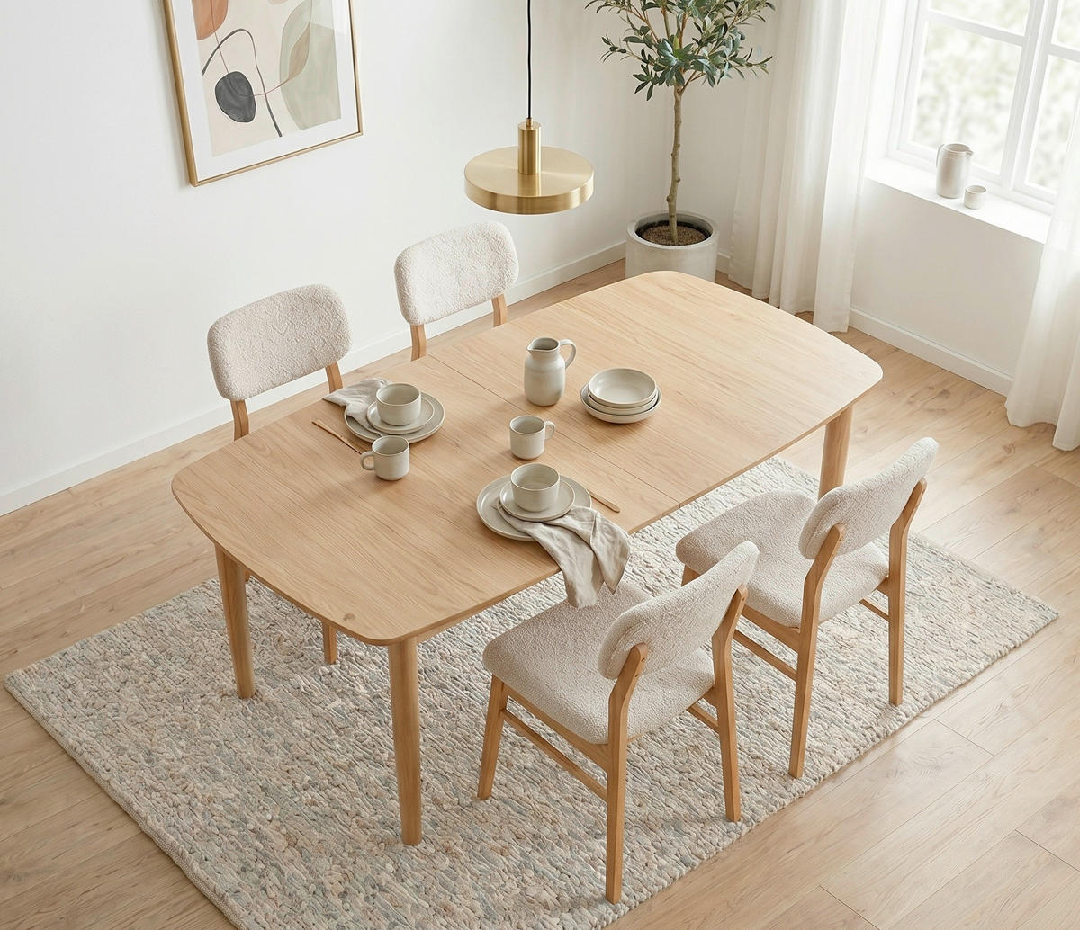 ESSTISCH 180-220/90/76 cm Echtholz  Holz ausziehbar rechteckig Eichefarben  - Eichefarben, KONVENTIONELL, Holz (180-220/90/76cm) - MID.YOU
