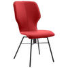 STUHL Echtleder Rot  - Dunkelgrau/Rot, Design, Leder/Metall (49/95/63cm) - Musterring