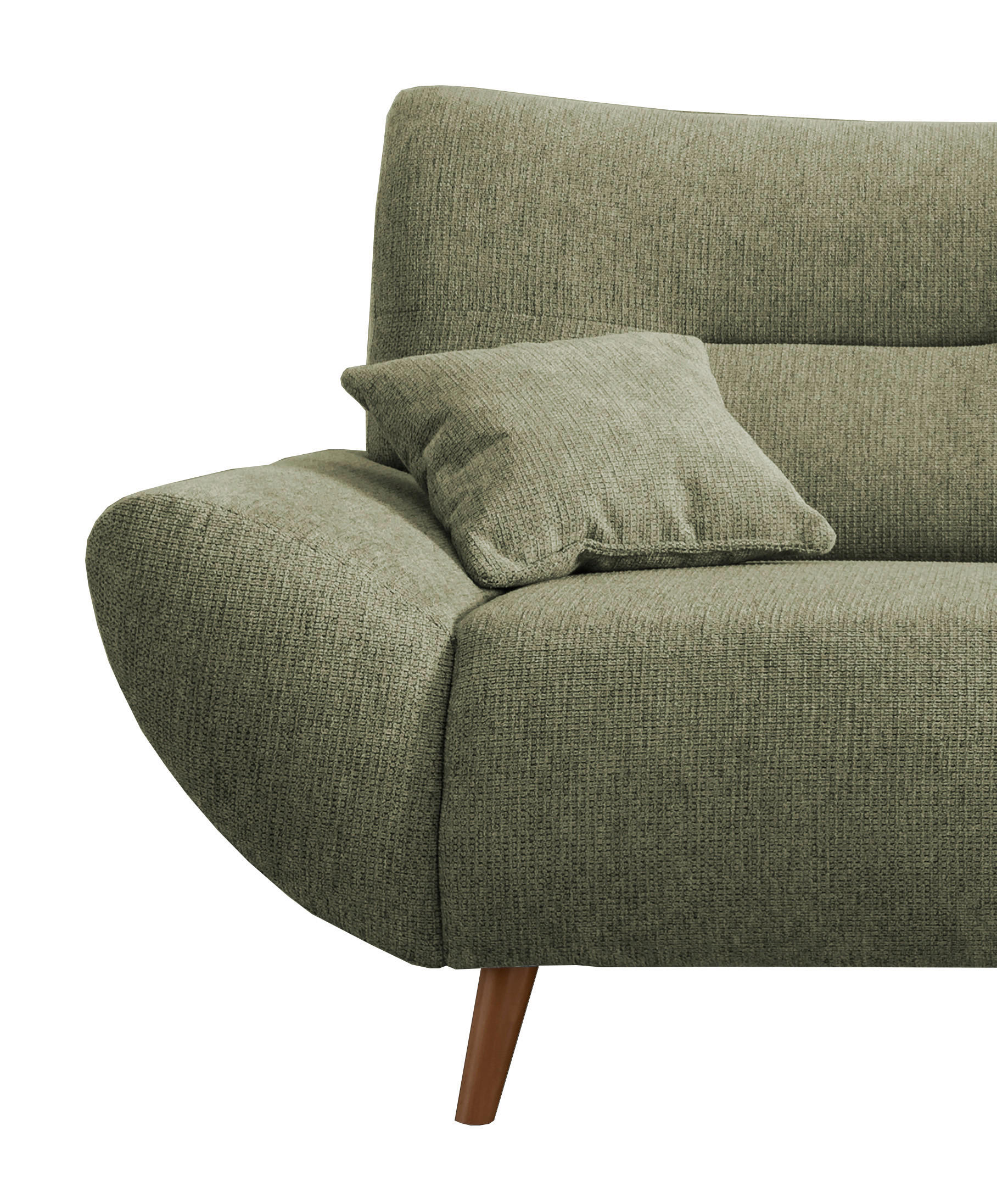 3-SITZER-SOFA in Chenille Grün - Wildeiche/Grün, Modern, Holz/Textil (205/81/90cm) - MID.YOU