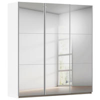 GARDEROB MED SKJUTDÖRRAR 196/210/59 cm,  i vit, 3 dörrar  - vit/grå, Trend, metall/trämaterial (196/210/59cm) - Rauch Möbel