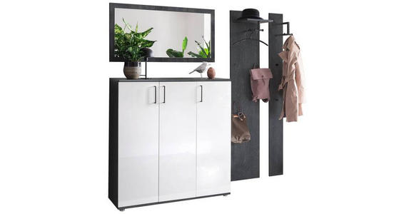 GARDEROBE  in 220/199/36 cm  - Eichefarben/Grau, Design, Holzwerkstoff (220/199/36cm) - Moderano