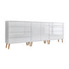 SIDEBOARD Mailand Set 4 + HF  in 237/86/33 cm  - Weiß Hochglanz/Weiß, MODERN, Holz/Holzwerkstoff (237/86/33cm) - MID.YOU