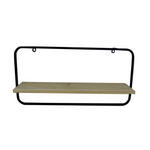 WANDREGAL Tanne massiv Schwarz  - Schwarz, Basics, Holz/Metall (60/15/30cm) - Ambia Home