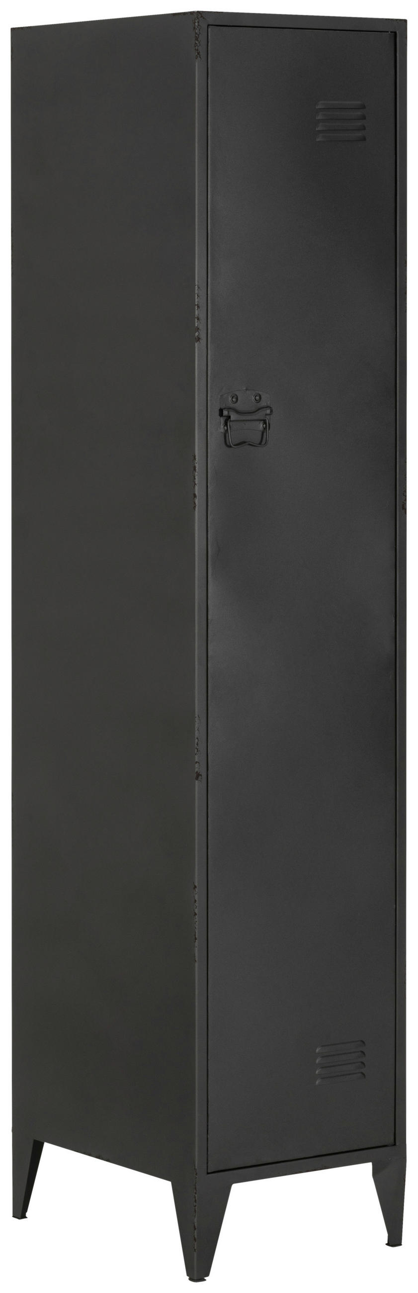 GARDEROBENSCHRANK  in 38/185/51 cm  - Silberfarben/Schwarz, KONVENTIONELL, Metall (38/185/51cm) - Livetastic