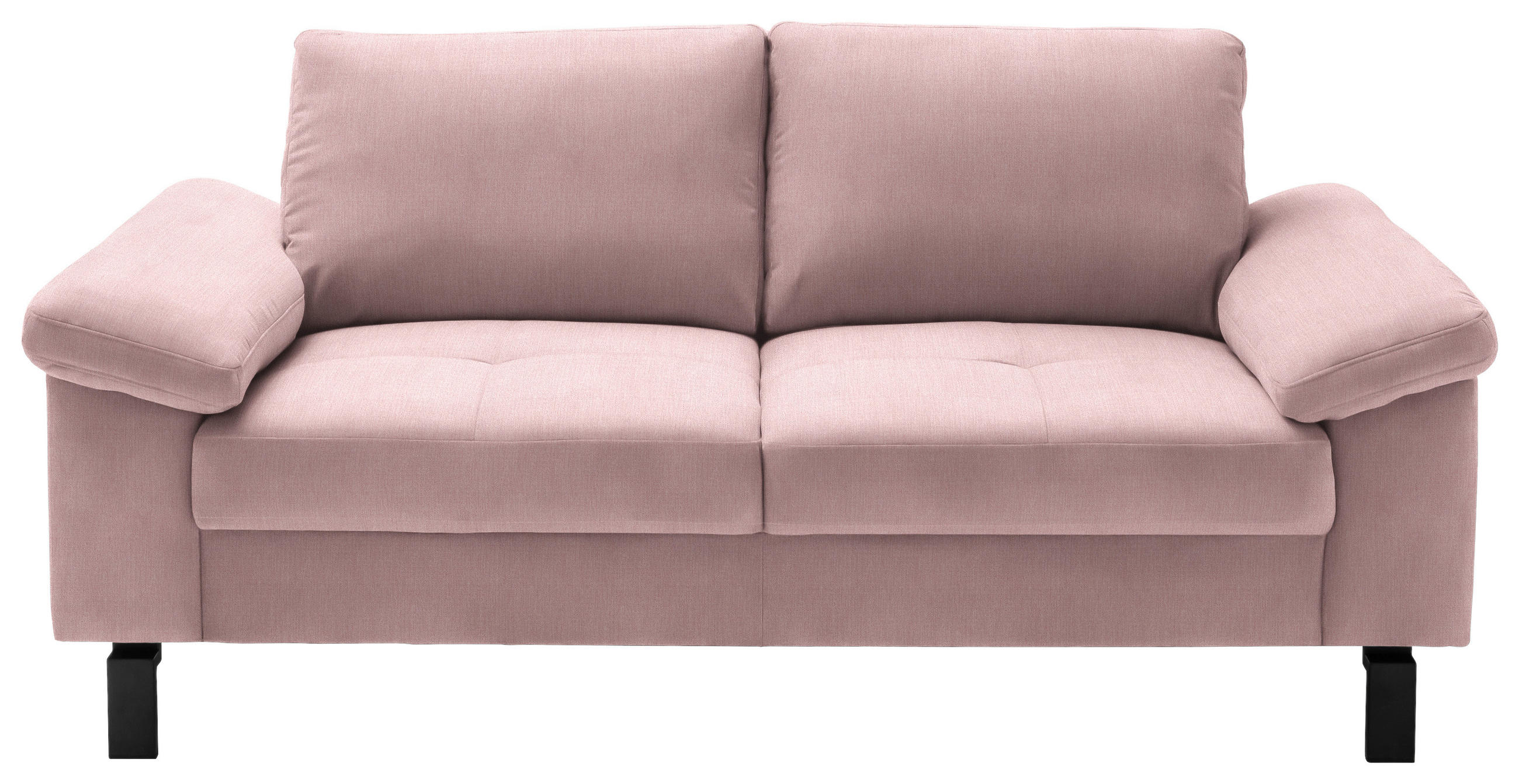 2-SITZER-SOFA in Velours Rosa  - Schwarz/Rosa, Design, Textil/Metall (186/86/97cm) - Pure Home Lifestyle