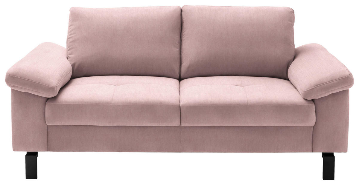 2-SITZER-SOFA in Velours Rosa  - Schwarz/Rosa, Design, Textil/Metall (186/86/97cm) - Pure Home Lifestyle