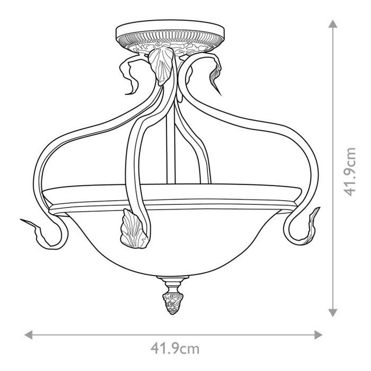 DECKENLEUCHTE Sonomavalley 41.9/41.9 cm  - Rotbraun, KONVENTIONELL, Glas/Metall (41.9/41.9cm) - Elstead Lighting