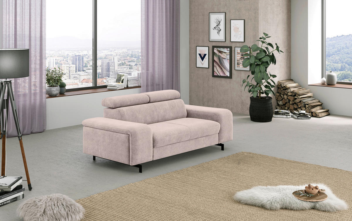 2-SITZER-SOFA Creme  - Creme/Schwarz, Textil/Metall (198/81/100cm) - MID.YOU