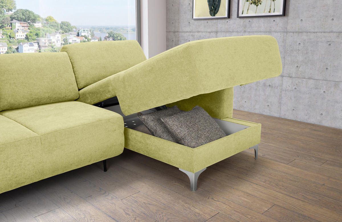CloseUp von Sedda ECKSOFA Grün Chenille.