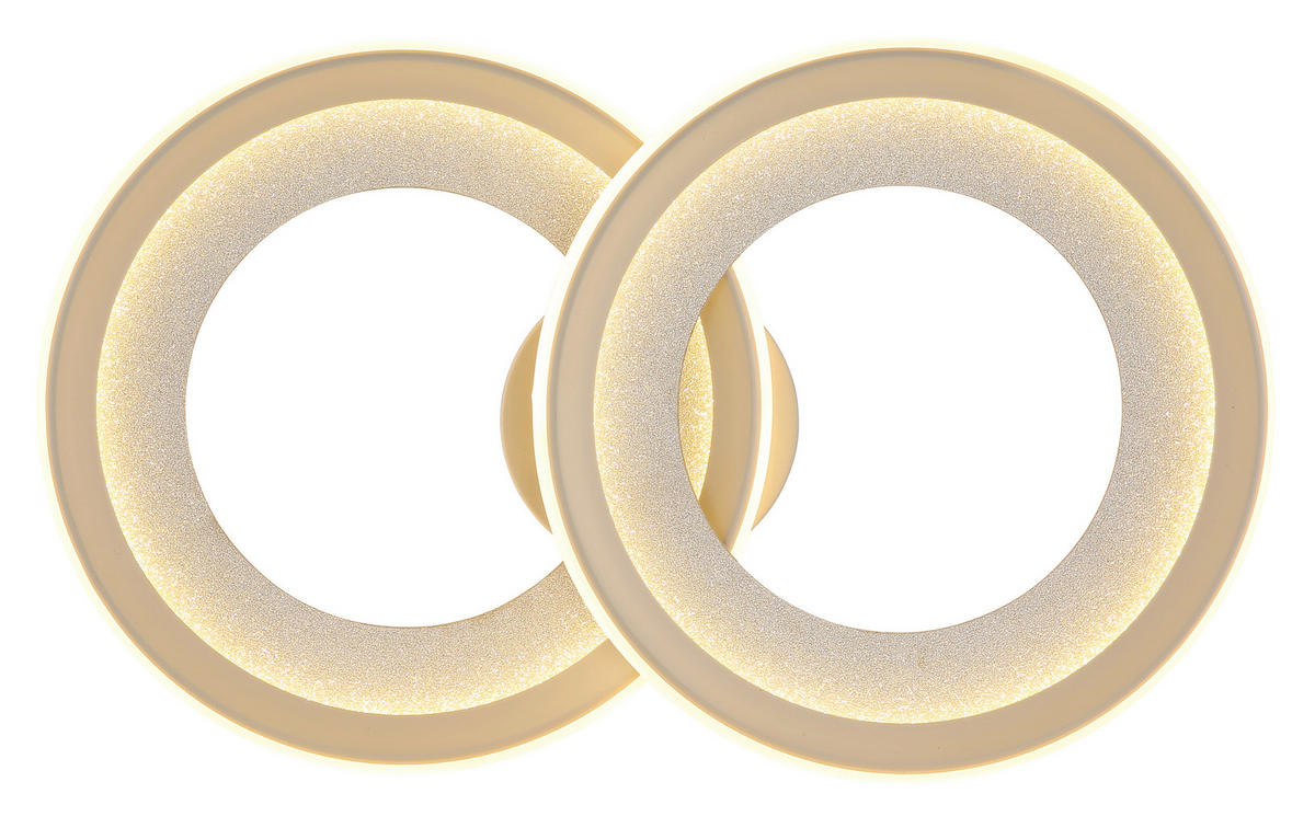 LED-DECKENLEUCHTE Glitra 52,5/31,5/9 cm  - Sandfarben/Silberfarben, Design, Kunststoff/Metall (52,5/31,5/9cm) - Globo
