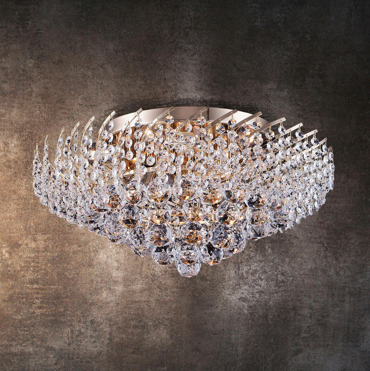 TAKKRONA 51/24,5/51 cm  - guldfärgad, Trend, metall/glas (51/24,5/51cm) - MAYTONI