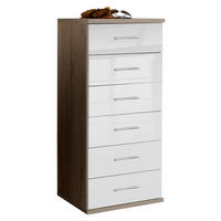 KOMODA, bílá, barvy dubu, 46/103/40 cm - bílá/barvy dubu, Design, kompozitní dřevo/plast (46/103/40cm) - Xora