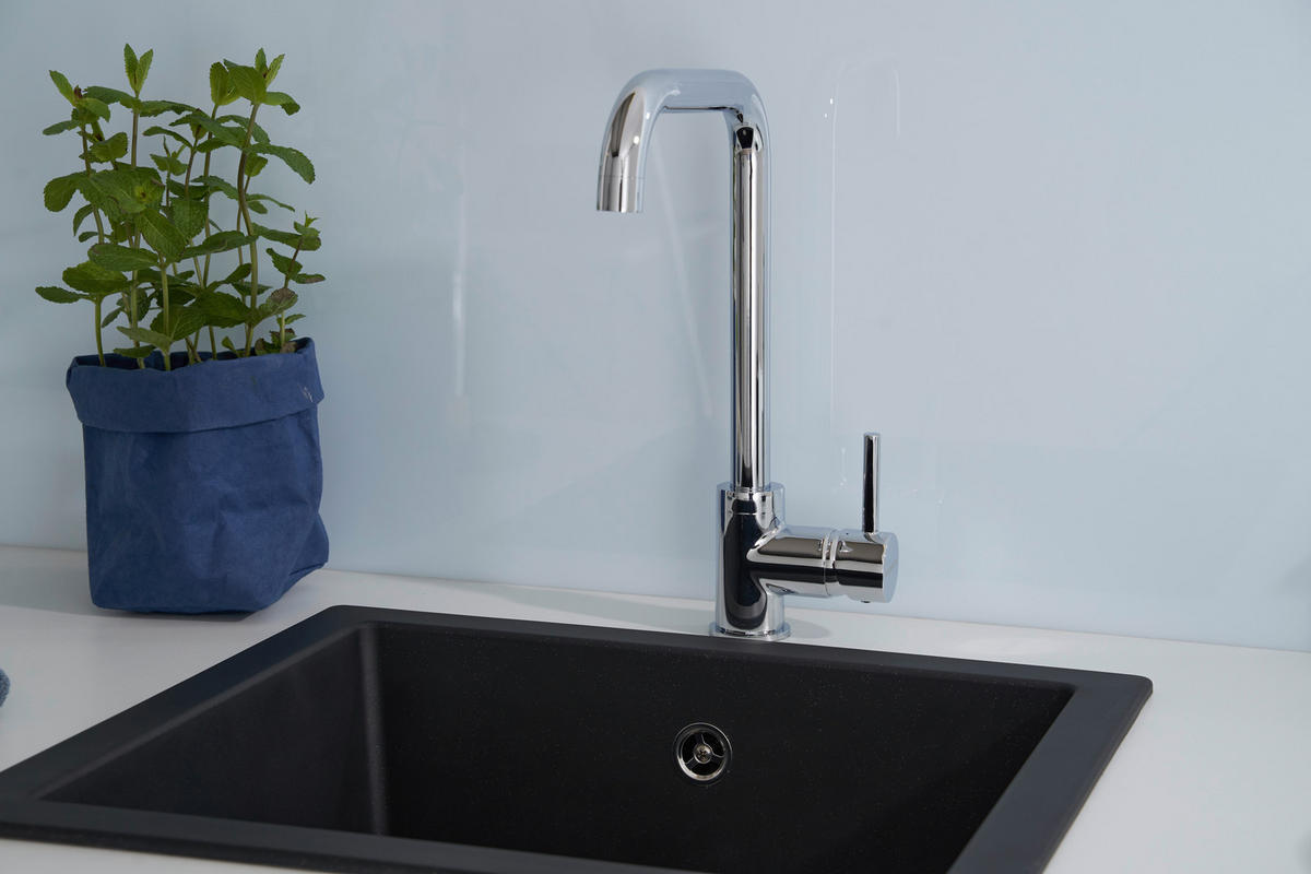 SPÜLE 1712OHIO50X44S  - Schwarz, Trend, Glas/Kunststoff (50/19/44cm) - Respekta