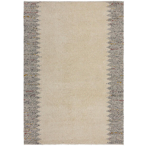 HANDWEBTEPPICH 80/150 cm MINERALS BORDER Schwarz, Weiß  - Schwarz/Weiß, KONVENTIONELL, Textil (80/150cm)