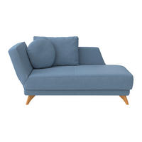 RÉCAMIERE in Flachgewebe Blau  - Blau/Eichefarben, Modern, Holz/Textil (205/74/94cm) - Bali
