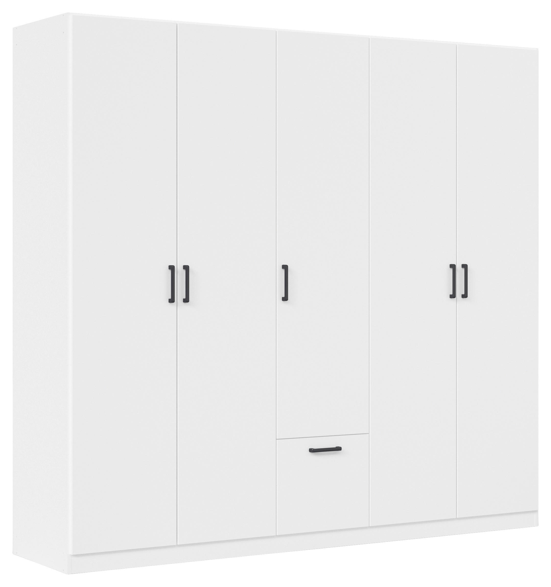 KLEIDERSCHRANK 226/210/54 cm,  in Weiß, 5-türig  - Weiß/Grau, Basics, Holzwerkstoff/Metall (226/210/54cm) - Rauch Möbel