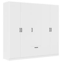 KLEIDERSCHRANK Weiss  - Weiss/Grau, Basics, Holzwerkstoff/Metall (226/210/54cm) - Boxxx