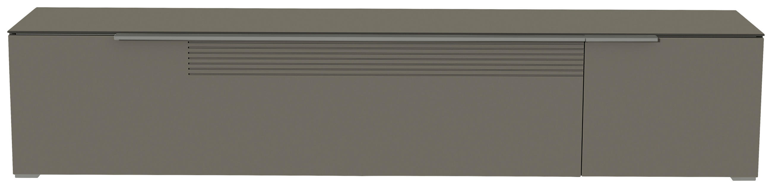LOWBOARD Grau, Alufarben  210/43/45 cm  - Alufarben/Grau, Design, Glas/Holzwerkstoff (210/43/45cm) - Moderano