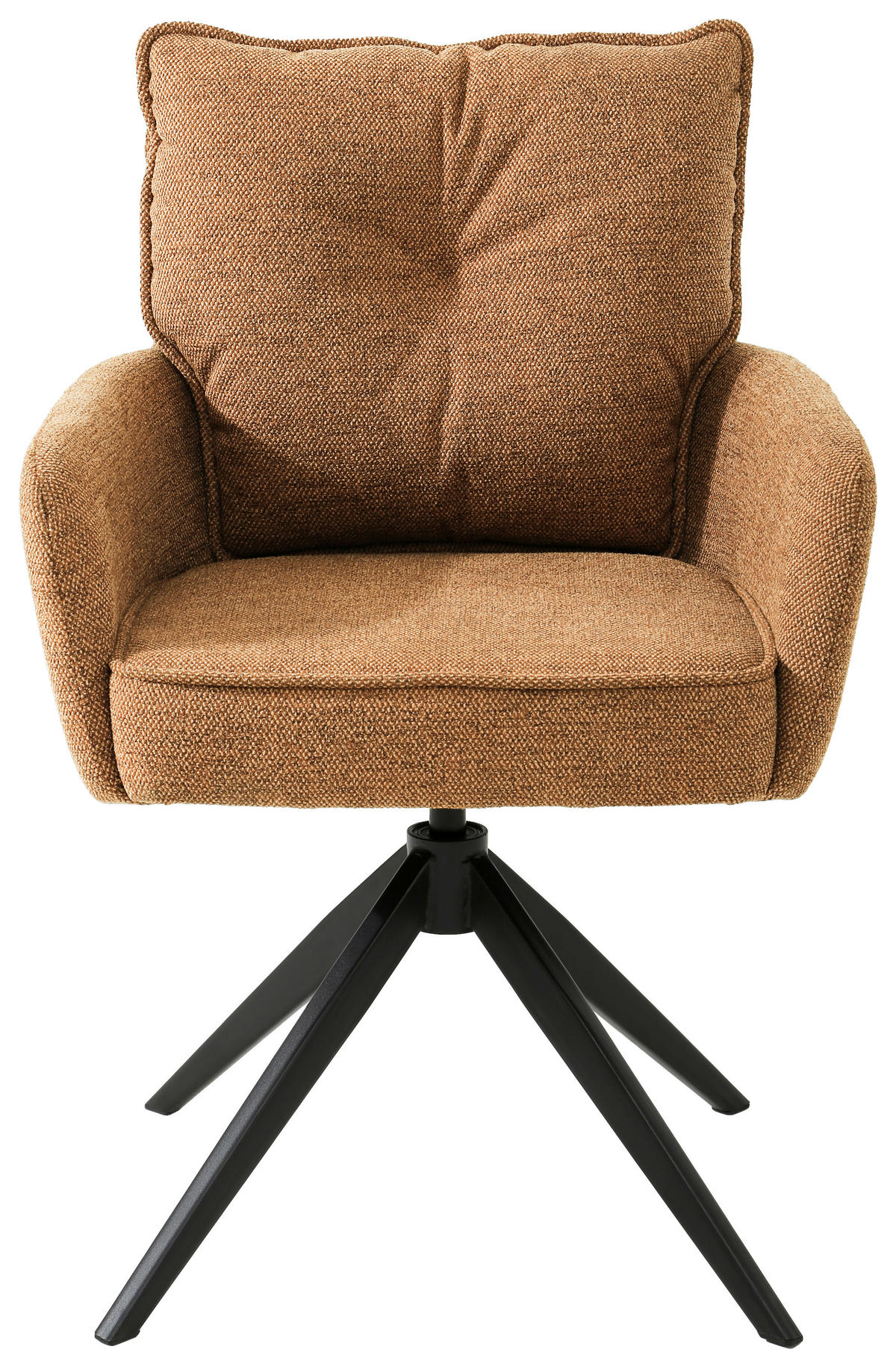 ARMLEHNSTUHL  in Eisen Leinenoptik  - Schwarz/Orange, Design, Textil/Metall (61/90/67cm) - Novel