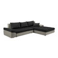 ECKSOFA in Webstoff Schwarz, Beige  - Beige/Schwarz, Design, Kunststoff/Textil (313/215cm) - Carryhome