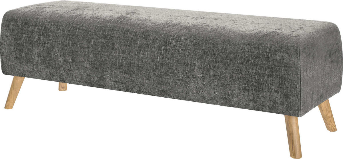 BETTBANK Webstoff Eiche Dunkelgrau  - Eichefarben/Dunkelgrau, Design, Holz/Textil (145/45/48cm) - Esposa