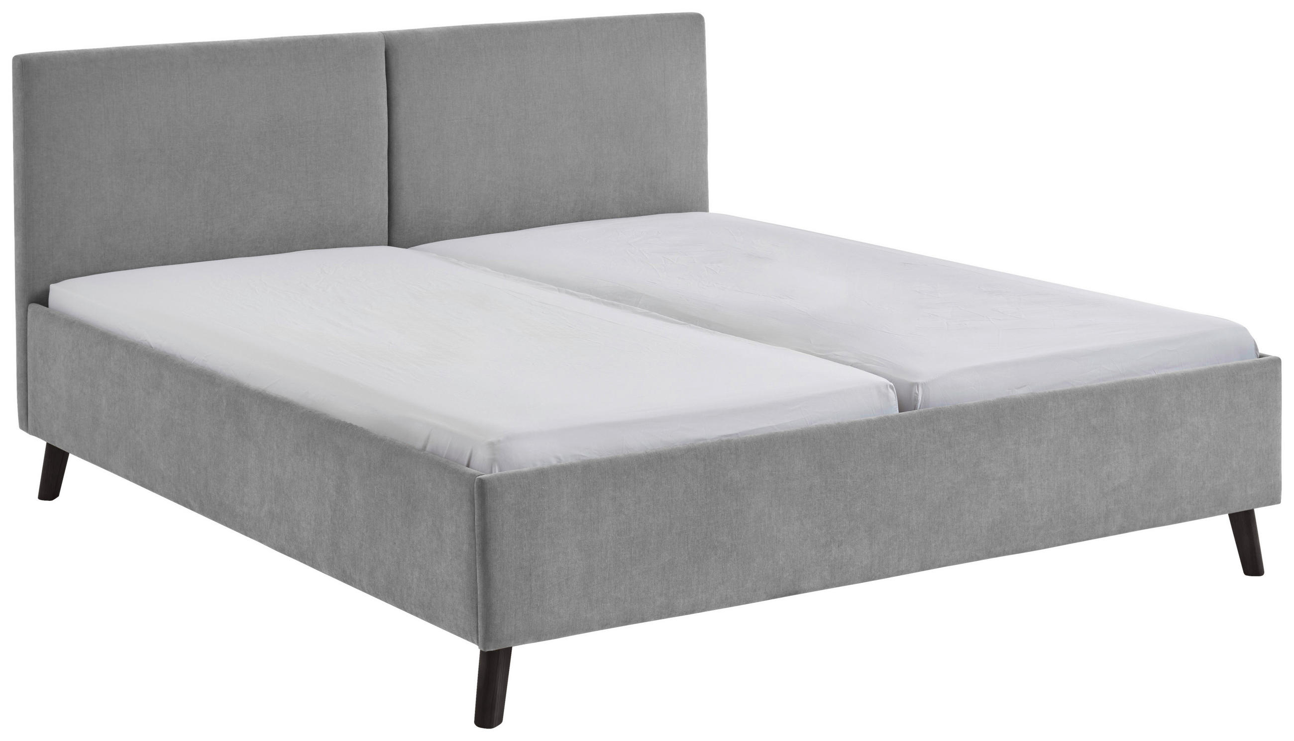 POLSTERBETT 180/200 cm,  in Grau,  - Schwarz/Grau, Basics, Holz/Textil (180/200cm) - Boxxx
