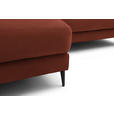 ECKSOFA  in Flachgewebe Rostfarben  177/253 cm  - Rostfarben/Schwarz, Design, Textil/Metall (177/253cm) - Dieter Knoll