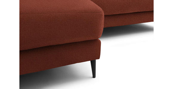 ECKSOFA  in Flachgewebe Rostfarben  177/253 cm  - Rostfarben/Schwarz, Design, Textil/Metall (177/253cm) - Dieter Knoll
