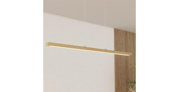 LED-HÄNGELEUCHTE 114 cm  - Eichefarben, LIFESTYLE, Holz/Kunststoff (114cm) - Novel