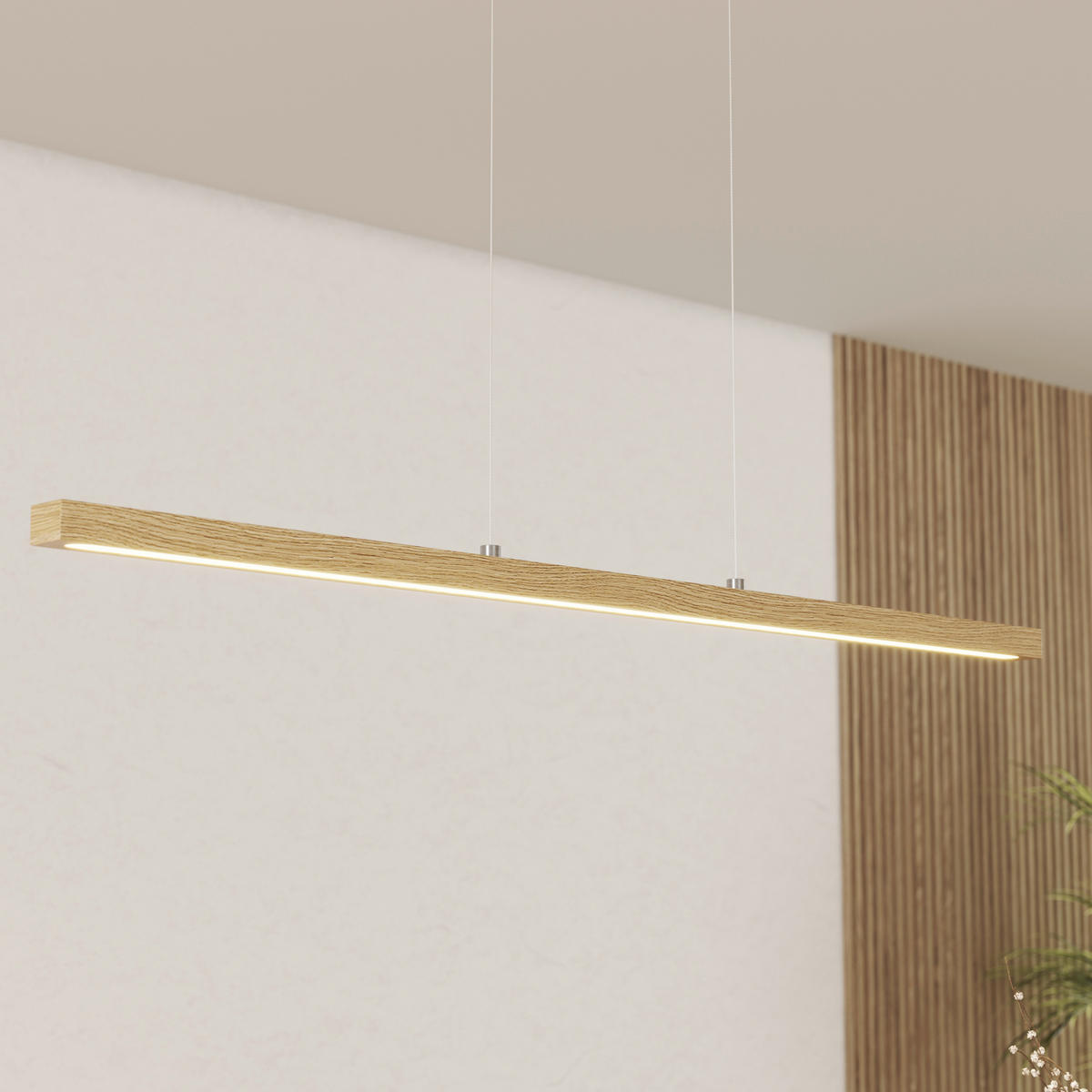LED-HÄNGELEUCHTE 114 cm  - Eichefarben, LIFESTYLE, Holz/Kunststoff (114cm) - Novel