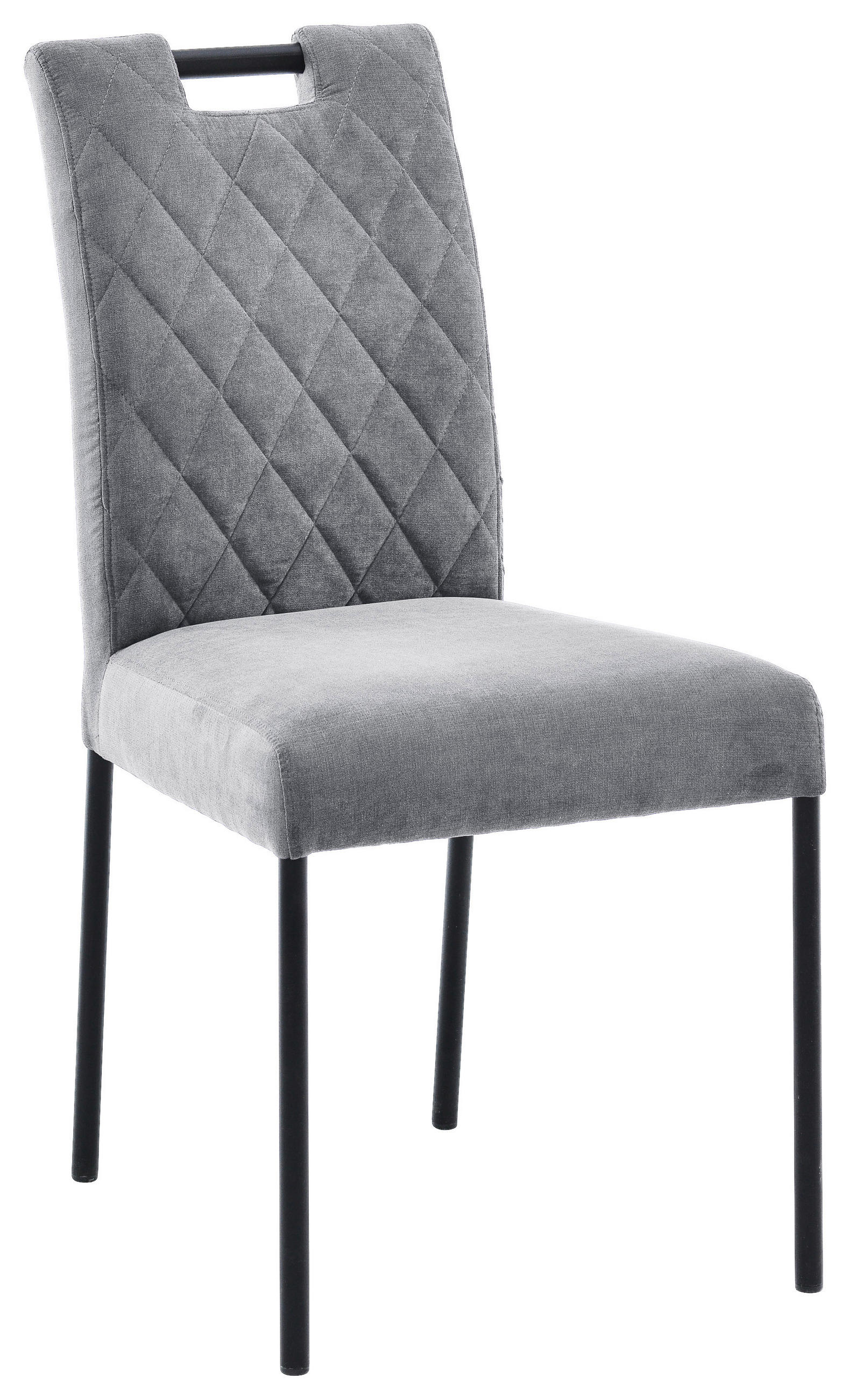 STUHL Webstoff Grau  - Schwarz/Grau, KONVENTIONELL, Textil/Metall (46/91/61cm) - Carryhome