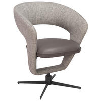 ARMLEHNSTUHL  Stoffauswahl, Sitzfläche 360° drehbar Webstoff, Mikrofaser  Grau, Hellgrau  - Hellgrau/Schwarz, Design, Textil/Metall (62/84/62cm) - Moderano