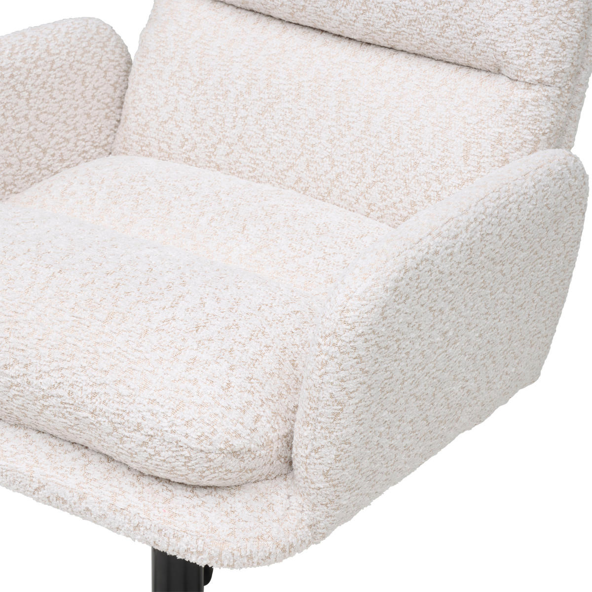 OTOČNÁ ŽIDLE, buklé, černá, béžová - černá/béžová, Moderní, kov/textil (58/86/96/65cm) - MID.YOU