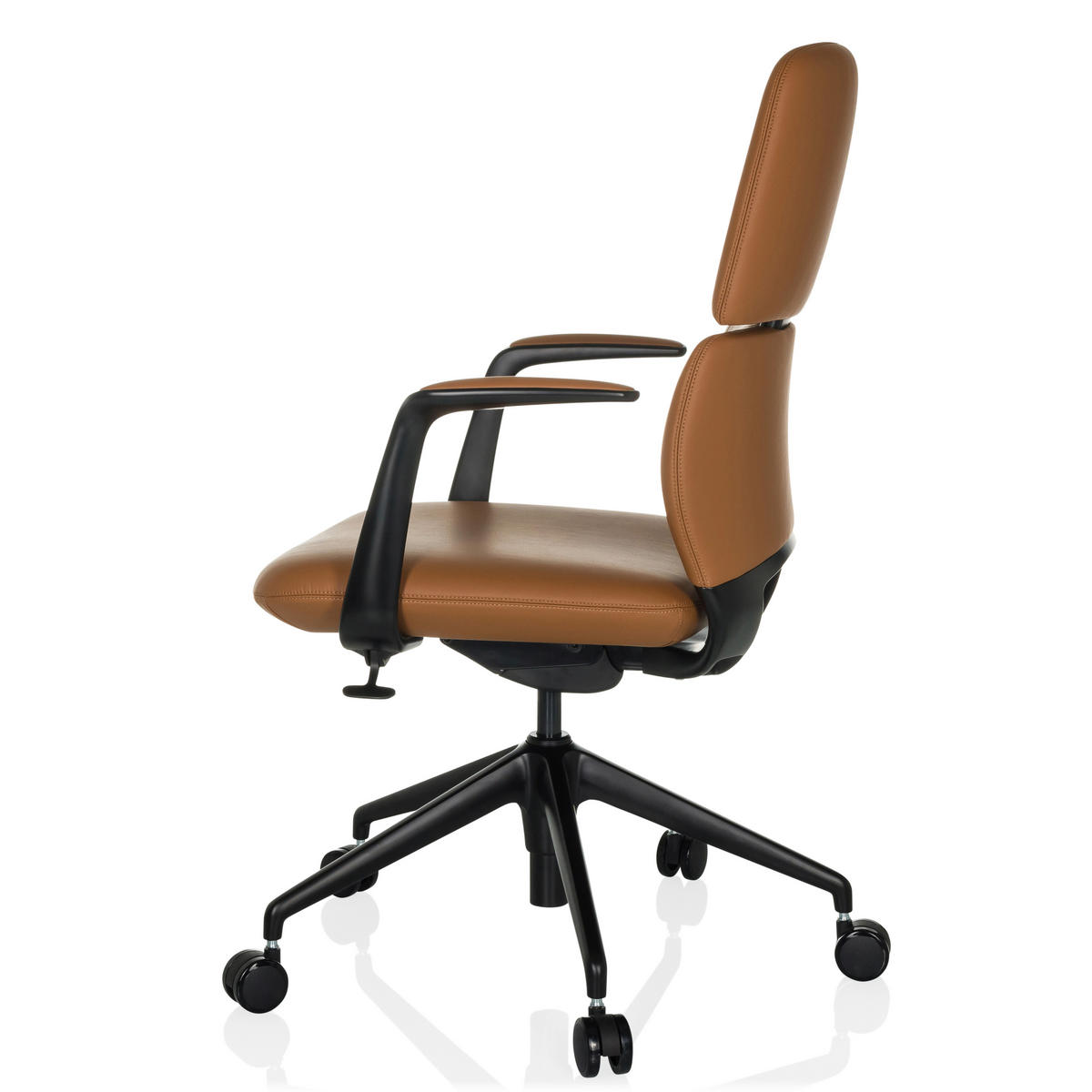 DREHSTUHL  - Schwarz, MODERN, Leder/Kunststoff (62/98-108/60cm) - MID.YOU